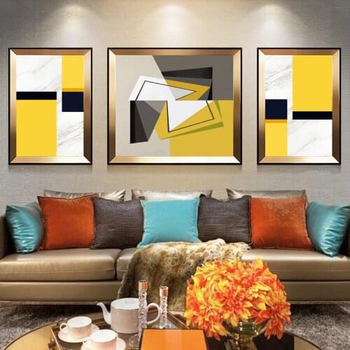 Nordic Style Abstract Geometric Painting Canvas Picture Decorative Artgeometric Drawing for Living Room Office Home Decoration