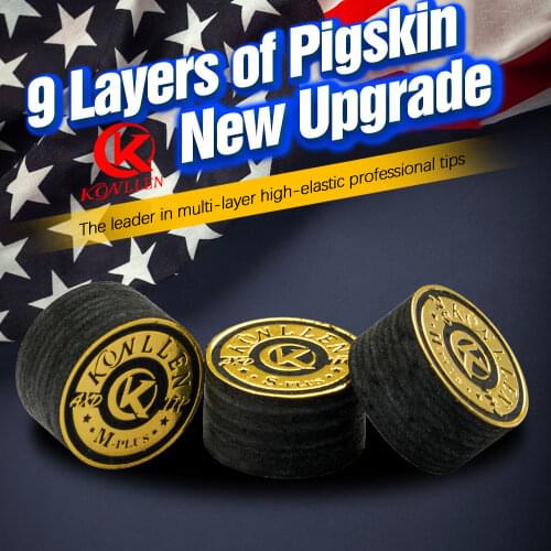 Original KONLLEN Billiards Pool Cue Tip 14mm S/M/H Multi-Layers Pool Cue Stick Tip Professional Durable Billiard Accessories