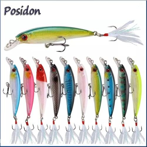 Posidon 7g/9cm 3D Eyes Minnow Fishing Lures Plastic Hard Bait Floating Crankbait Wobblers Artificial Swimbait Peche Tackle