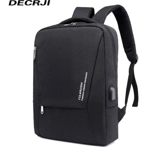 DECRJI Business Men USB Charing Backpack Multifunction Laptop Backpack High Quality School Bags For Teenagers Escolar Mochila
