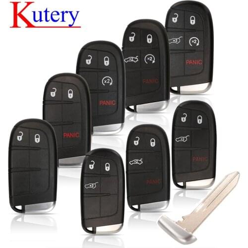 Kutery 2/3/4/5BTN Car Smart Key Case Shell For Jeep Grand Cherokee Dodge Ram 1500 Journey Charger Dart Challenger Durango