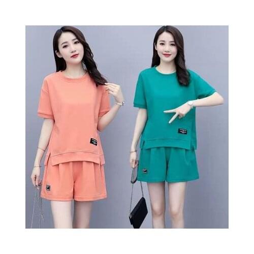 Sportswear, suit, female shorts, two-piece casual running suit workout clothes for women