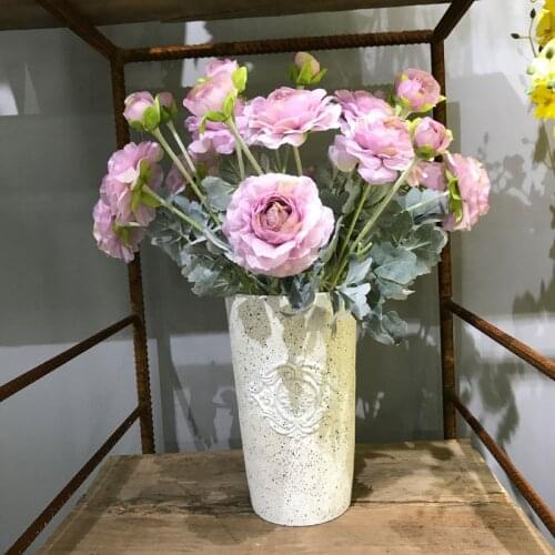 Creative Fake Single Stem Flocking Peony (2 heads/piece) Simulation Peonia Lotus Wedding Showcase Home Decor Artificial Flowers