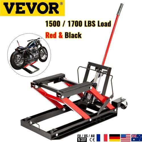 VEVOR Hydraulic Motorcycle Scissor Jack 1500 /1700 LBS Load Capacity Adjustable Portable Hoist Stand Lift Tool Non-Slip Rubber