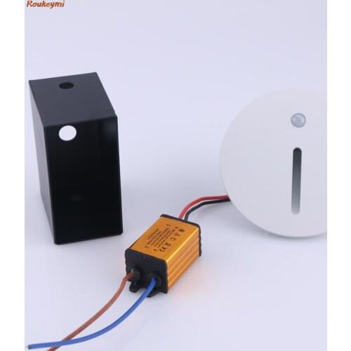 Round Induction Stair Led Light Foot Step Lamp Embedded Aluminum 87mm Wall Lamp Inside Decor