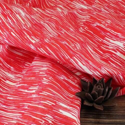 High quality pure ramie fabric Thin style in summer tissus High-end dresses, gowns and cheongsams patchwork red tie dye tissu
