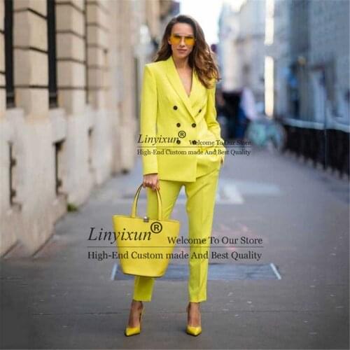 Women Suits Office Workwear Blazer Ladies Formal Occasion Suit Business Party Buckle ensemble femme 2 Pieces Set Jacket+Pants