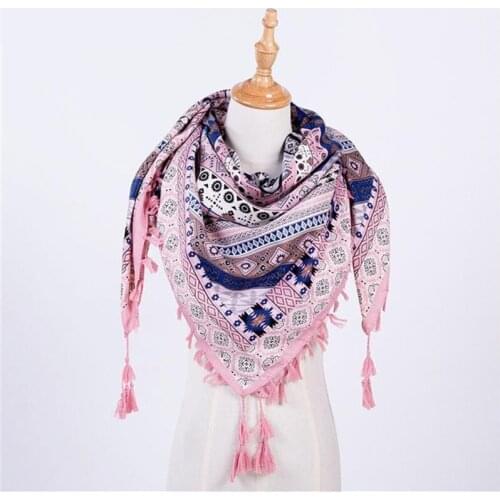 2018 Ladys big square towel, pure cotton makes national style unique female scarf