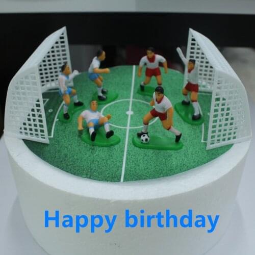1 Set Soccer Game Cake Topper Birthday Kids Doll Toy Home Decor Football Baking Cupcake Party Supplies for Cake Decoration