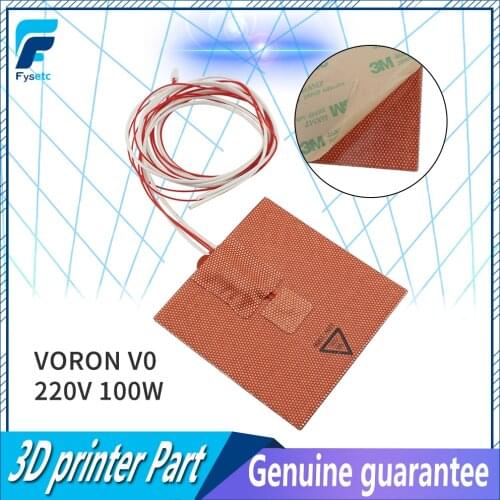 FYSETC 1PC Silicone Heater Pad 100x100mm 110/220V 100W For Voron V0 3D Printer Bed Adhesive Backing