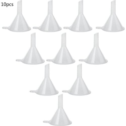 10Pcs Plastic Small Funnels For Perfume Liquid Essential Oil Filling Empty Bottle Packing Tool Q1JC