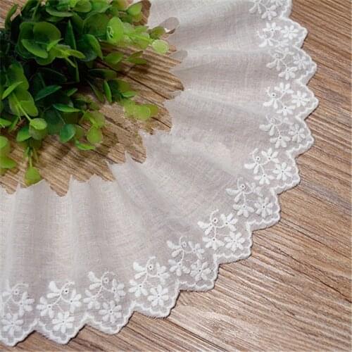 14yards/lot Exquisite Pure Cotton Embroidery Lace Openwork Cotton Cloth DIY Clothing Accessories Curtains RS1032