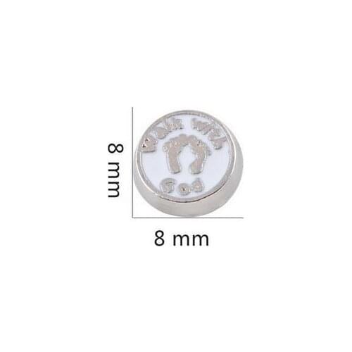 20PCS/lot Footprint Walk With God Floating Locket Charms Fit For Magnetic Memory Floating Locket Jewelrys Making