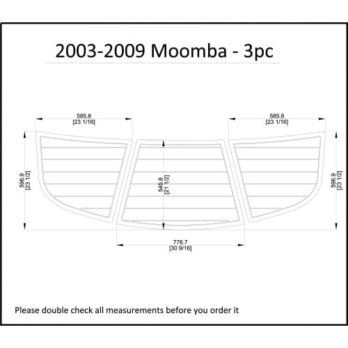 2003-2009 Moomba - 3pc Swim Platform Pad Boat EVA Teak Decking 1/4" 6mm