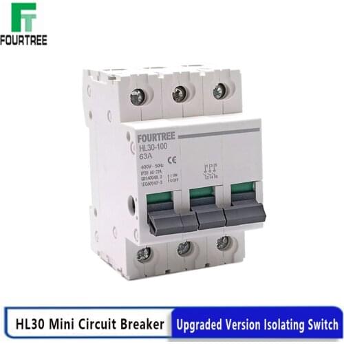 3P Main Switch HL30 Isolating Circuit Breaker Household Function Disconnector Isolator 32A 63A 100A Laser Printing