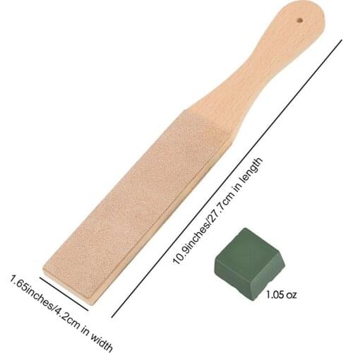 4 Pieces 1.65-inch Wide Wooden Leather Polished Leather Knife Board 3 Pieces 30G Polishing Compound DIY Leather Stand Kit