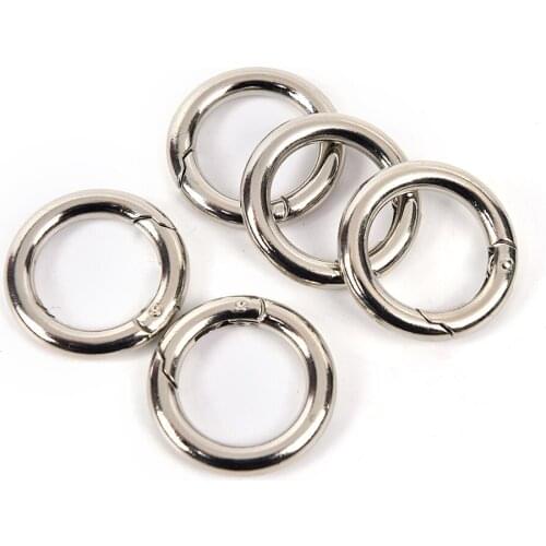 5pcs/lot circle metal carabiner hook snap round clip hook keychain outdoor hanger wholesale