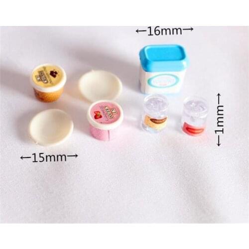 7PCS/Set 1/12 Miniature Dollhouse Yogurt Ice-cream 1/6 Mini Food for Blyth OB11 Dollhouse Kitchen Play Accessories Toys