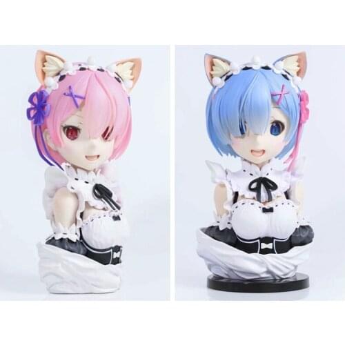 Anime Re Life in a different world from zero cat ears Ram Rem bust sexy girl model boxed figure about 22cm