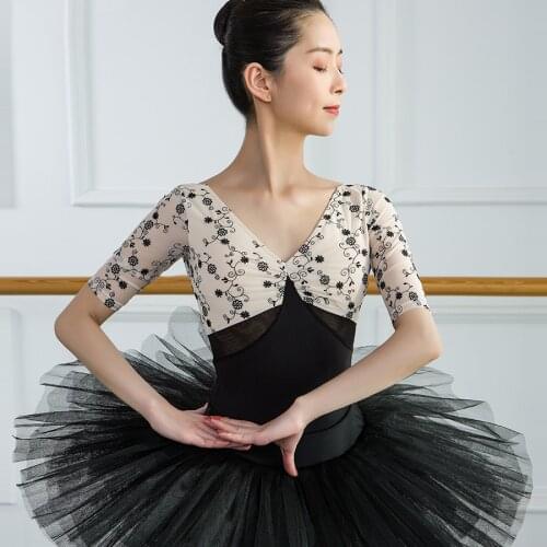 Dance Leotard Adult Lace Ballet Leotards for Women Emboridery Gymnastics Bodysuit Swimsuit for Dancing Ballerina Dancewear