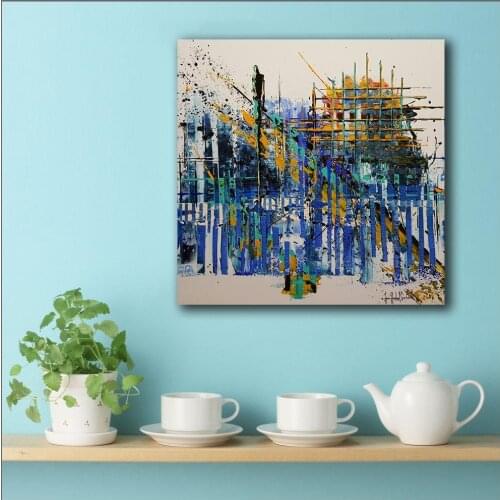 Large size Printing Oil Painting Building under construction art canvas prints pictures for living room and bedroom No Frame