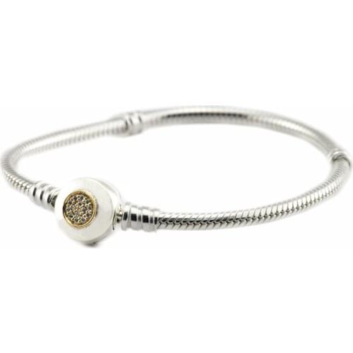 Bracelet Two-Tone Signature Bracelets Original Women Pulseira Hombre Feminina Masculina Pulseras Silver 925 Sterling jewelry