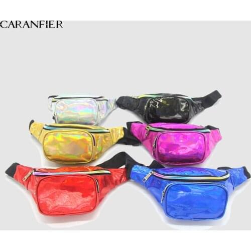 CARANFIER Unisex Handy 10" Waist Belt Climbing Hiking Sport Bum Bag Fanny Pack Zip Pouch Reflect Light Laser 2019 Waist Packs