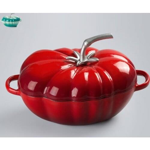Tomato cast iron stew thickened enamel pot flat bottom raw iron pot soup pot stew meat non stick pot multifunctional
