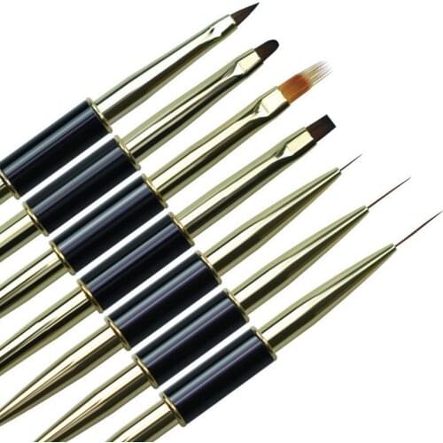 Double End Nail Art Stripes Lines Liner DIY Painting Brush Liquid Powder Acrylic UV GEL Extension Builder French Drawing Pen New