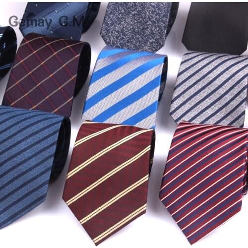 New 100% Silk Neck Ties For Men Fashion Classic Jacquard Striped Ties for Man Red Blue Navy Necktie For Gift Party Stripe Tie