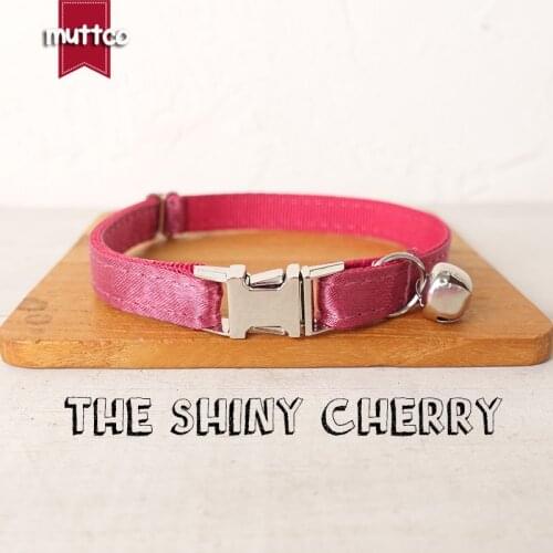 MUTTCO Retailing likable self-design personalized cat collars THE SHINY CHERRY handmade collar 2 sizes UCC113