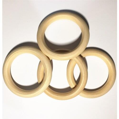55cm 30Pcs/Lot Wooden Circles Rings Beads DIY Natural Woods Teether Ring Pacifier Clip & Jewelry Whsle