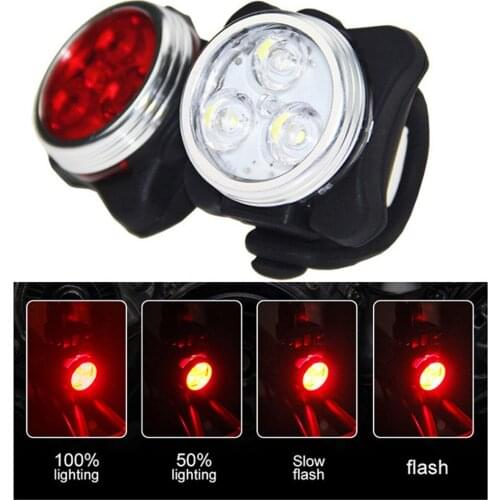 2Pcs Bicycle Front Tail Lights Set USB Rechargeable Riding Lighting High Brightness LED Mountain Bike Warning Tail Lamps
