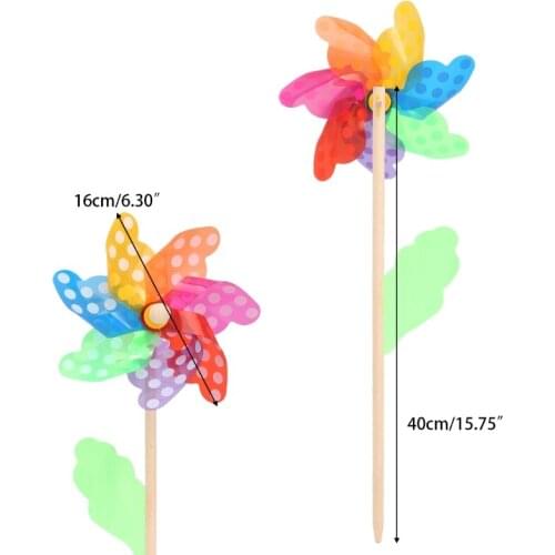 Colorful Pinwheel Wind Wind Spinner Windmill Home Garden Yard Decor Kids Toys BX0D