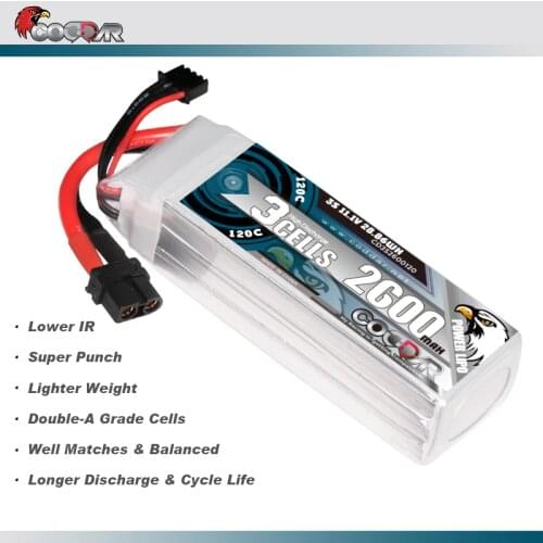 CODDAR 2600mAh 3S 11.1V 120C Lipo Battery With XT60 Plug For Fixed Wing RC Quadcopter FPV Racing Drone Helicopter Parts
