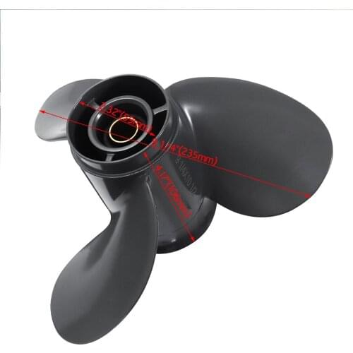 Marine Boat Outboard Propeller For Honda 8-20HP 58130-ZV4-010AH 9 1/4 x 10 1/2 Gray Aluminum Alloy 3 Blades 8 Spline Tooth