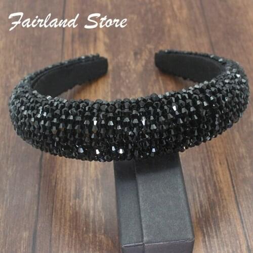 Fairland Temperament Versatile Pearl Baroque Rhinestone Crystal Hairband Female Luxury Shiny Padded Hairband Hair Accessories
