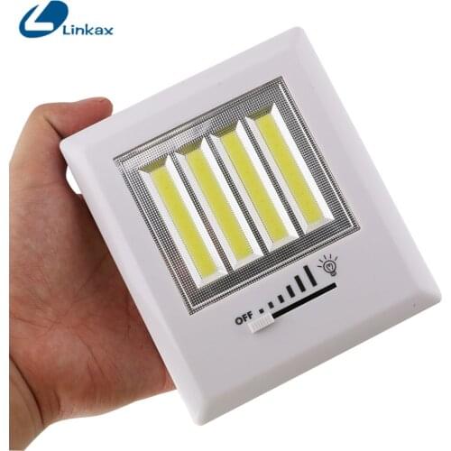 Magnetic LED Night Light Ultra Bright Mini COB Wireless Wall Light with Switch Magnet Tape Camping Lamp Indoor Night Lamp