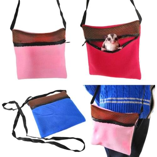 Small Animal Outgoing Sleeping Bag Hammock Rats Hamster Travel Carry Bag Pouch with Shoulder Strap Handbag for Sugar Glider C42