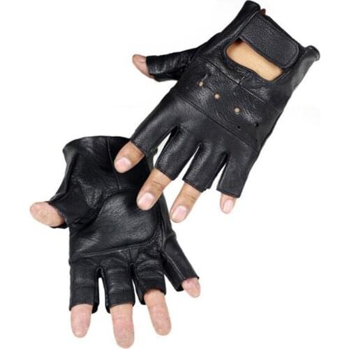 Driving Gloves Men Half Finger Tactical Gloves 2021 New Style Men Leather Fitness Gloves Black High Quality Comfortable Glove