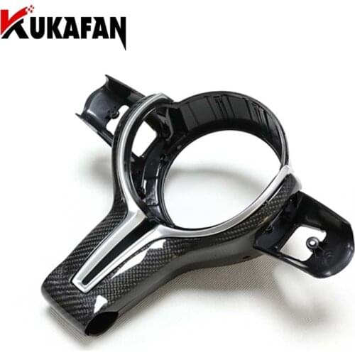 For BMW M2 F87 M3 F80 M4 F82 M6 F06 F12 F13 X5M F85 X6M F86 Carbon Fiber Steering Wheel Trim Cover Car Accessorie Decoration