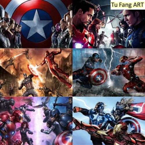 Marvel Movie Captain America Wall Art Canvas Painting Nordic Posters and Prints Pictures for Living Kids Boys Home Decoration