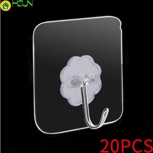 Adhesive Wall Hook Transparent Strong Waterproof Hanger Holder Rack Sucker For Bathroom Kitchen Home