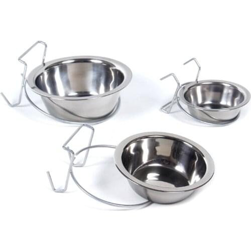 Hanging Pet Dog Bowl Cup Coop Cup with Wire Hook for Dogs Cats Rabbit Bird Animals in Crate Cage Durable Easy-to-Remove