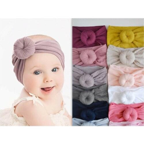 21 Colors Kids Baby Girl Headband Stretch Wrap Knotted Turban Baby Hair Accessories for Newborn Children Baby Turban