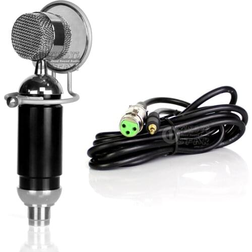 Professional Cardioid Large Diaphragm Condenser Microphone Shield With 3.5mm Audio Wire For Karaoke Broadcast Recording Studio