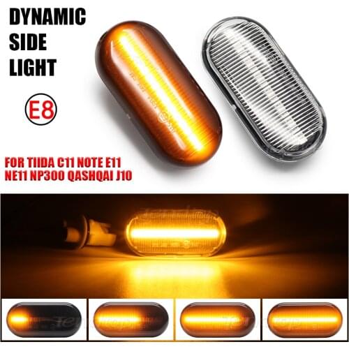 Scroll Dynamic Blinker LED Side Light Turn Sighal Lamp For Nissan Tiida C11 Note E11 NE11 Micra K12 NP300 Navara D40 Qashqai J10