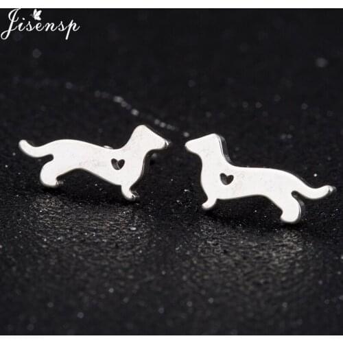 Jisensp Lovely Dachshunds Dog Stud Earrings for Women Earings Fashion Jewelry Kids Gift Korean Style Animal Cute Earrings Bijoux
