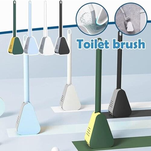 Golf Toilet Brush No Dead-End Wall-Mounted Long-Handled Toilet Brush Bendable Brush Head to Clean Easily