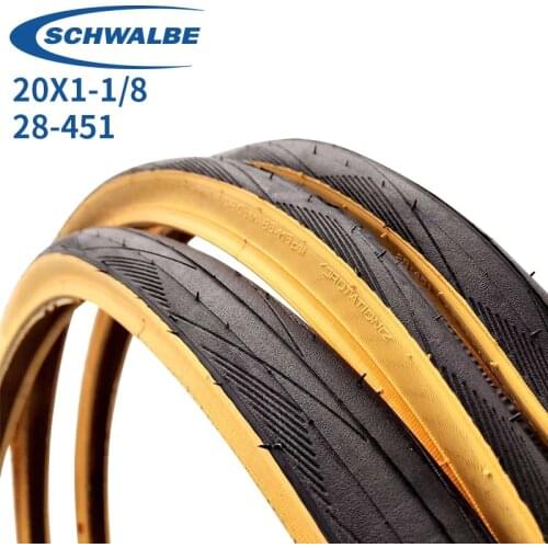 Schwalbe ONE DURANO 20 Inch 451 Bike Tires 20×1-1/8 28-451Yellow edge Bicycle Tires